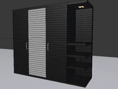 Wardrobe cabinet with shelves and lights Free 3D model