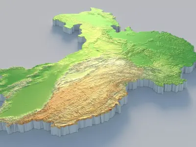China Country Terrain 3D model