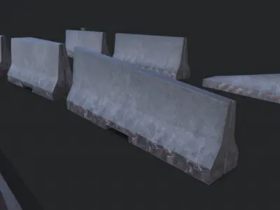 Road Barriers Collection  Low-poly 3D model