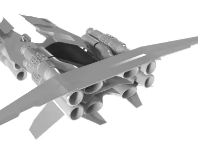 Spaceship Fighter 3D Sci-Fi Game Model 3D 3D model 3D model