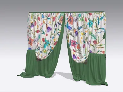 Curtain Low-poly 3D model