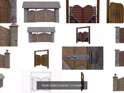 Rustic Gates Colection 3D Model Pack