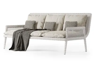 Rattan three-seater sofa DR53  3D model