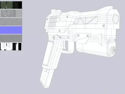 Tactical scifi gun Low-poly 3D model