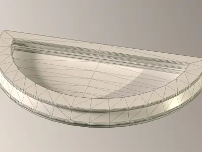 Old Dirty Moldy Concrete Water Fountain Low-poly 3D model