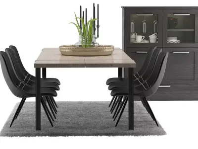 Gigant Dining Furnitures Set 3D model