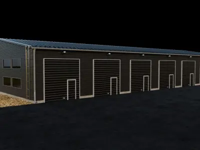 Modern Gray Warehouse 3D model