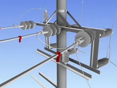 POSTE ELETRICO 3D model