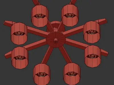 CRISS wooden ceiling light fixture 3D model