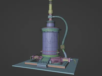 Sci-Fi Steampunk Alien Human Laboratory Industrial Capsule Low-poly 3D model