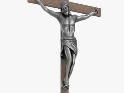  Religious Crucifix Jesus on Cross Silver 