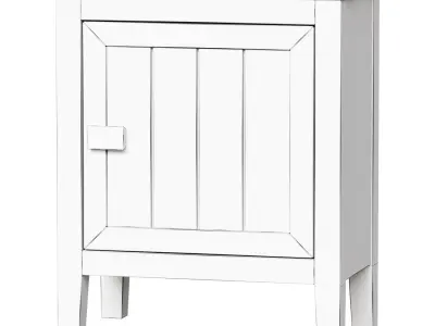 Bedside table with one door made of solid pine Carlos 3D model