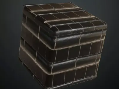 Glossy Obsidian Stacked Convex Tiles PBR Seamless Texture