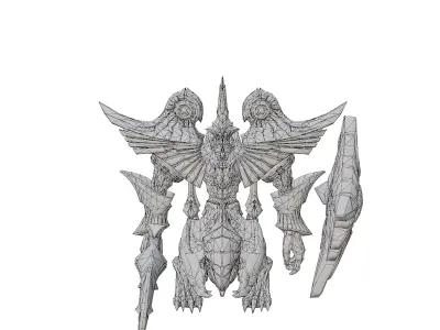 Mechanical Battle Armor Low-poly 3D model