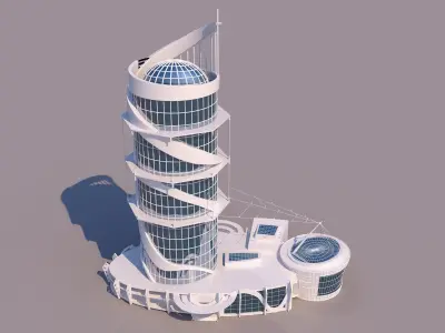 0130 - Hotel Building - Skyscraper 3D model