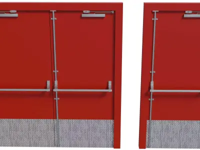 Fire Exit Door Low-poly 3D model