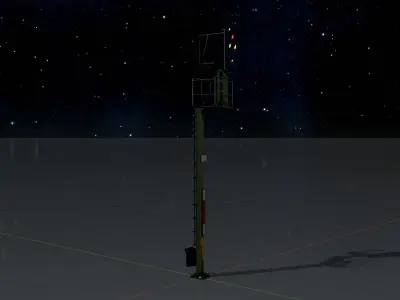 KS Railway Signal Post 7000mm Version-7 Low-poly 3D model
