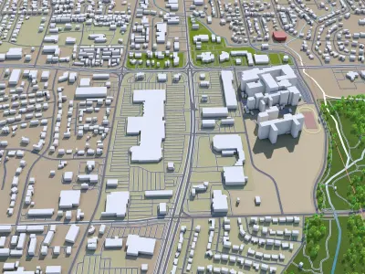Tyler Texas USA 35km Low-poly 3D model