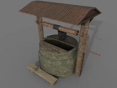 The Village Well Free low-poly 3D model