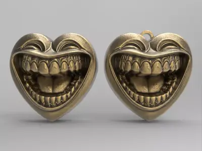 valentines smile heart pentant  3D print model