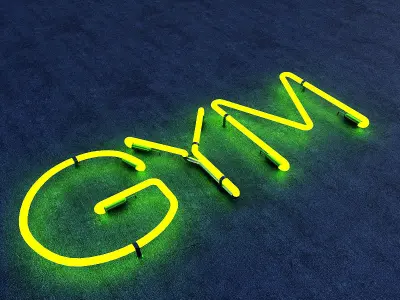 Gym Neon Sign Low-poly 3D model