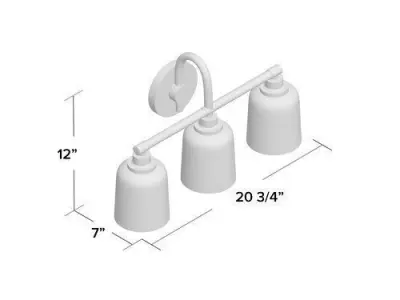 Randwick Satin Nickel Vanity light - 2 Colour 3D model