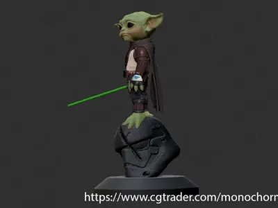 The yodolorian star wars child baby yoda statue 3D print model