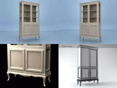 8551 bookcase with doors and drawers 3D model