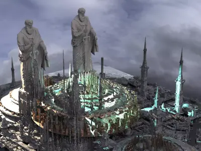 Zeus King of the Greek Gods Future City grand Kit bash 3D model