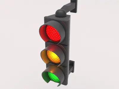 Traffic Light 01 Low-poly 3D model