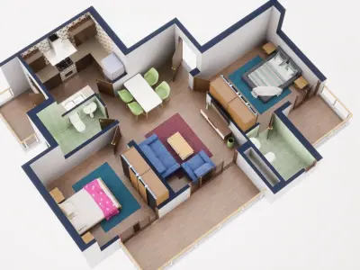 3D Floor Plan Model 38 3D model