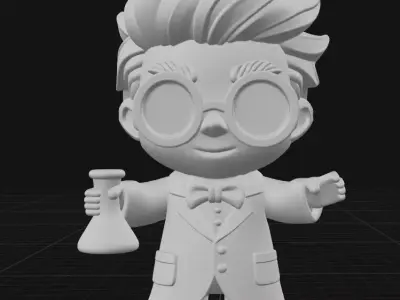 chibi scientist 3D print model