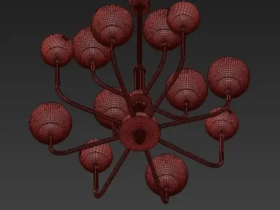 MULTIFORME chandelier with balls hanging from it 3D model
