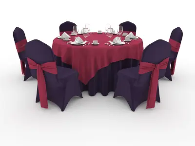 Collection Banquet Table and Chair 16 3D Model Pack