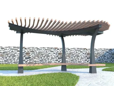 ORGANIC DESIGN PERGOLA Low-poly 3D model