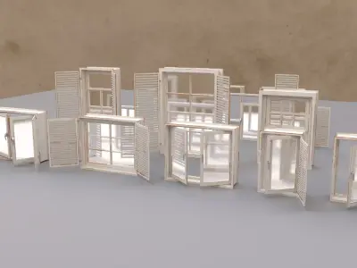 Standard Modular Windows Low-poly 3D model