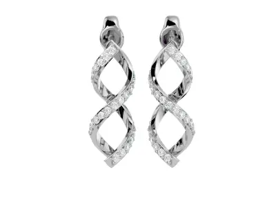 Light Minimalist Diamond Earrings 3D print model 7