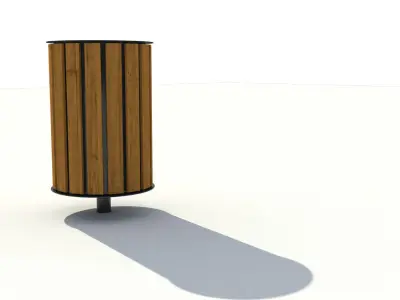 Park litter bin 01 3D model