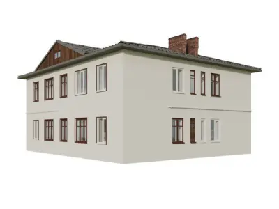 Two-story residential building  Free 3D model