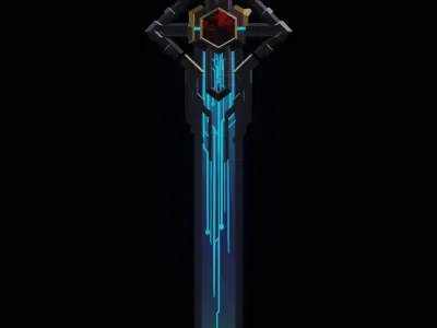 3in1 Sci-Fi Mecha Energy weapon GameReady 3D Model Low-poly 3D model