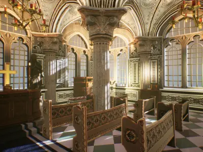 Church 2 Unreal Engine Low-poly 3D model