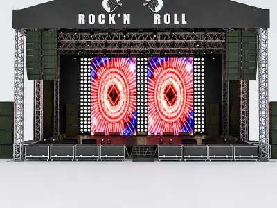 3D Concert Stage Low-poly 3D model