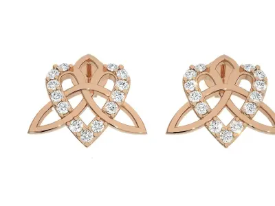 Heart Love valentine Light wt Pendant Earrings Set 3dm stl obj 3D print model