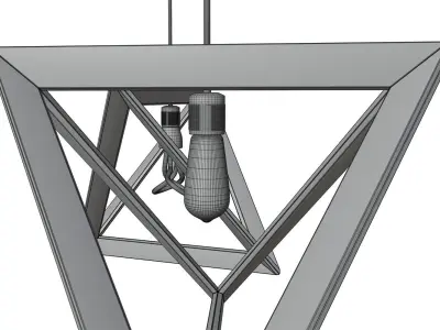 Wooden luster lamp HG2 3D model