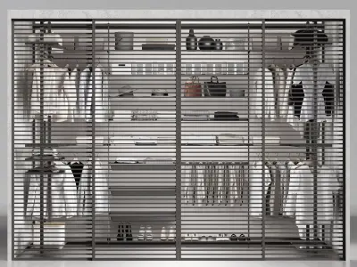 Velaria Sliding partition wardrobe system wardrobe clothes 3D model