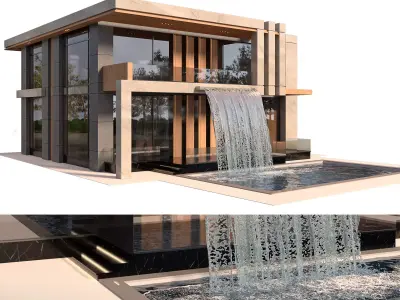 Villa With Pool and Waterfall  3D model