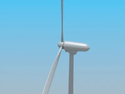Animated wind turbine 3D model