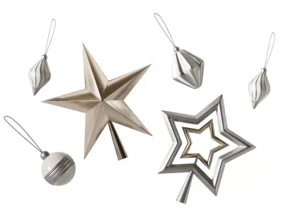 Set of Christmas tree decorations 3D model