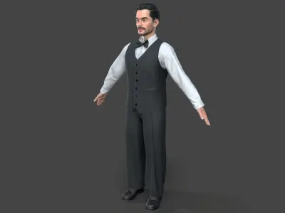 Worker Character Low-poly 3D model