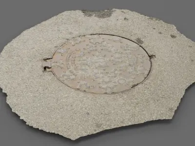 Cover manhole 05 raw scan 3D model